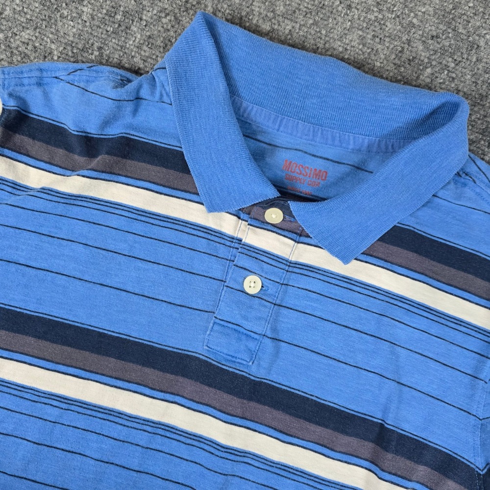 Mossimo Supply Co Kids Blue Striped Athletic Fit‎ Short Sleeve Polo Shirt L G